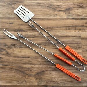 Vintage Orange Handle BBQ Tool Set